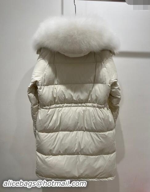 Most Popular Moncler Ruvuma Long Down Jacket 1203 White 2024