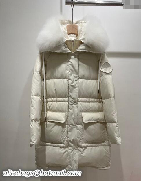 Most Popular Moncler Ruvuma Long Down Jacket 1203 White 2024