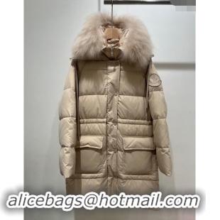 Shop Grade Moncler Ruvuma Long Down Jacket 1203 Light Beige 2024