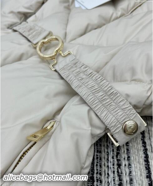 Best Price Moncler Belt Long Down Jacket 1203 Light Grey 2024