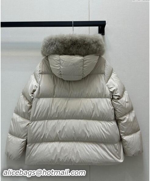 Good Taste Moncler A-Shaped Down Jacket M1203 Light Grey 2024