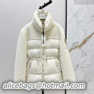 Best Price Moncler Shearling Down Jacket M1203 White 2024