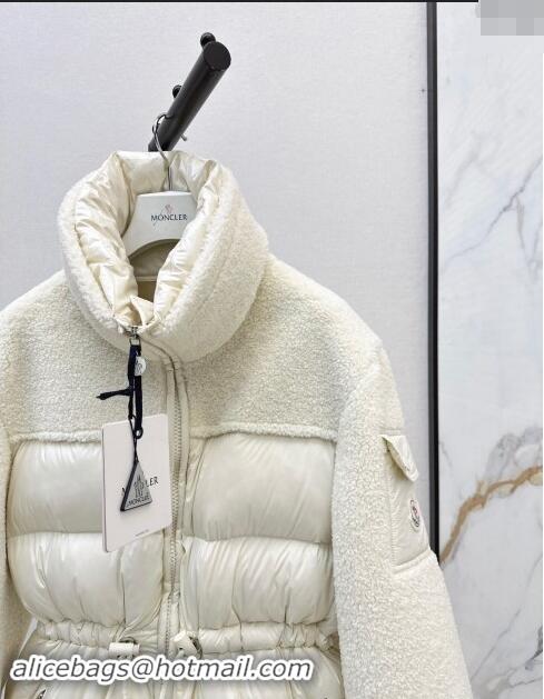 Best Price Moncler Shearling Down Jacket M1203 White 2024