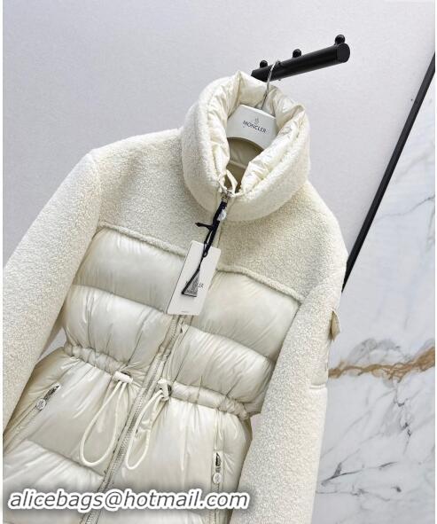 Best Price Moncler Shearling Down Jacket M1203 White 2024