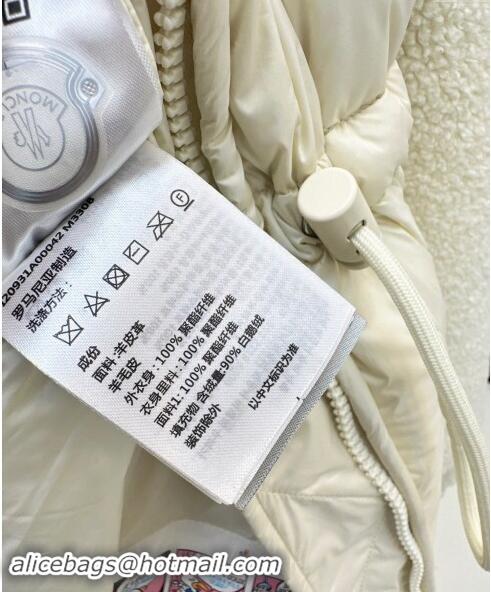 Best Price Moncler Shearling Down Jacket M1203 White 2024