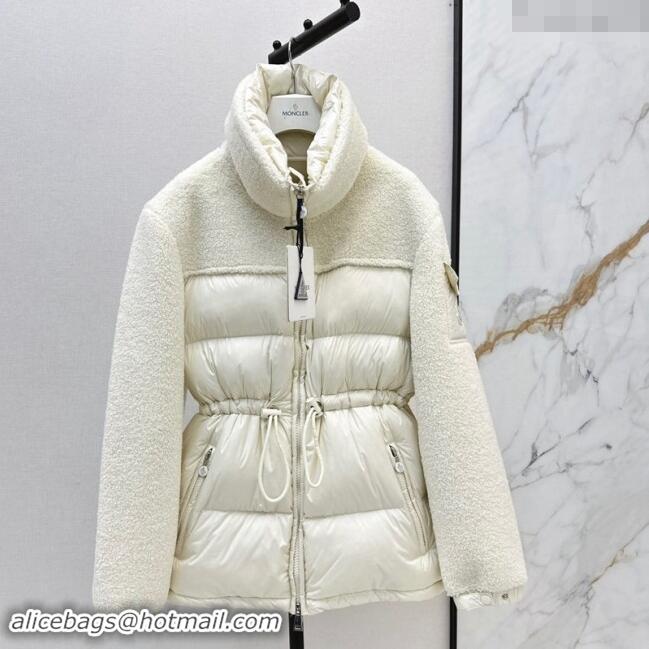 Best Price Moncler Shearling Down Jacket M1203 White 2024