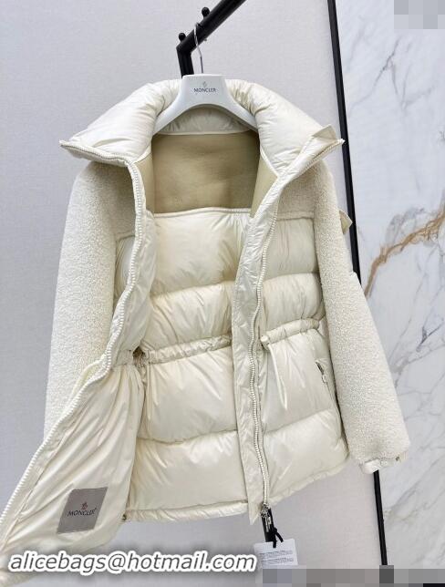 Best Price Moncler Shearling Down Jacket M1203 White 2024