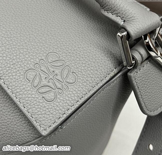 Super Quality Loewe Puzzle Medium Bag in Litchi-Grained Calfskin 062329 Grey 2024