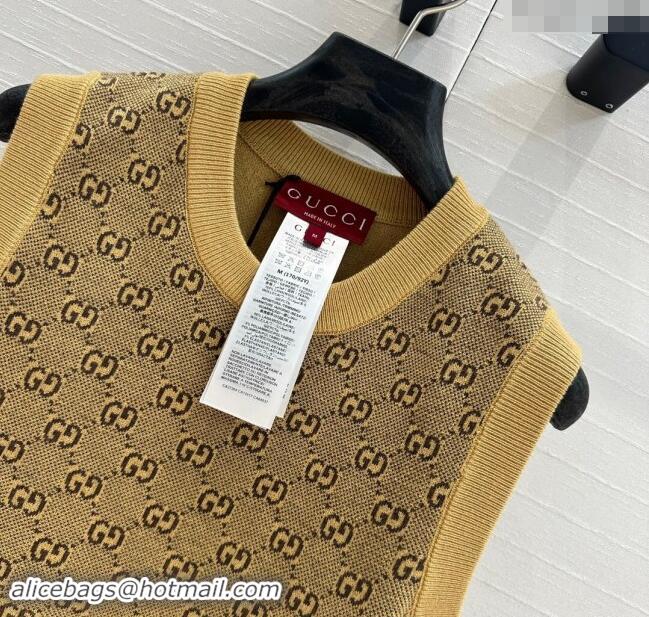 Well Crafted Gucci GG Knit Vest with Strass G1202 Yellow 2024