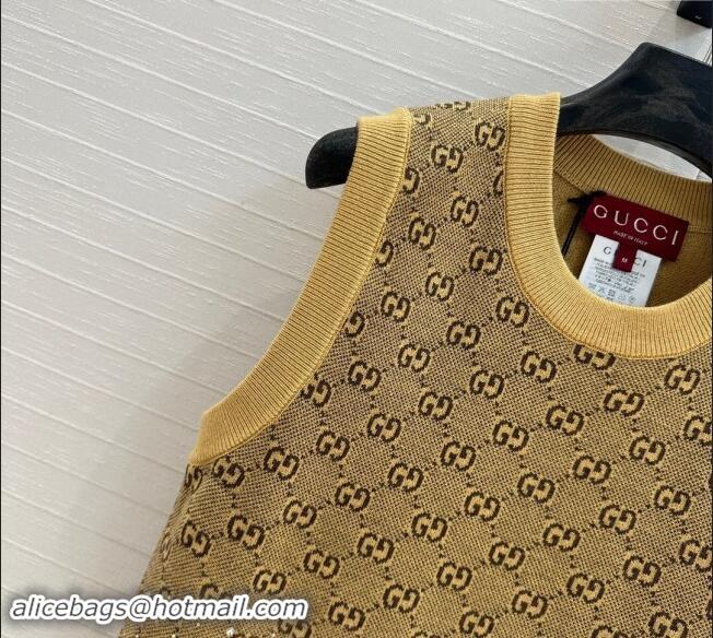 Well Crafted Gucci GG Knit Vest with Strass G1202 Yellow 2024