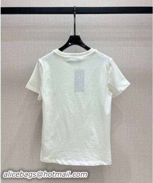 Grade Quality Gucci Cotton T-Shirt with Strass 1203 White 2024