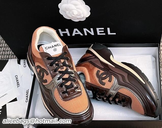 Perfect Chanel Mesh & Calfskin Sneakers G39792 Orange 120122