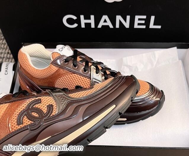 Perfect Chanel Mesh & Calfskin Sneakers G39792 Orange 120122