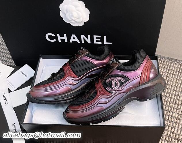 Pretty Style Chanel Mesh & Calfskin Sneakers G39792 Purple 120125