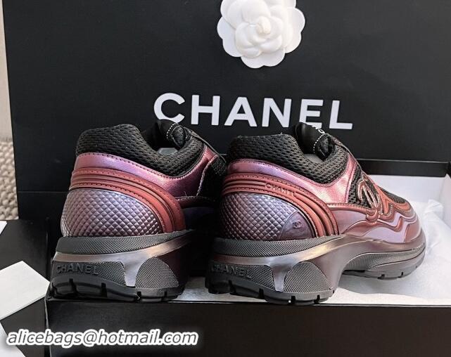 Pretty Style Chanel Mesh & Calfskin Sneakers G39792 Purple 120125