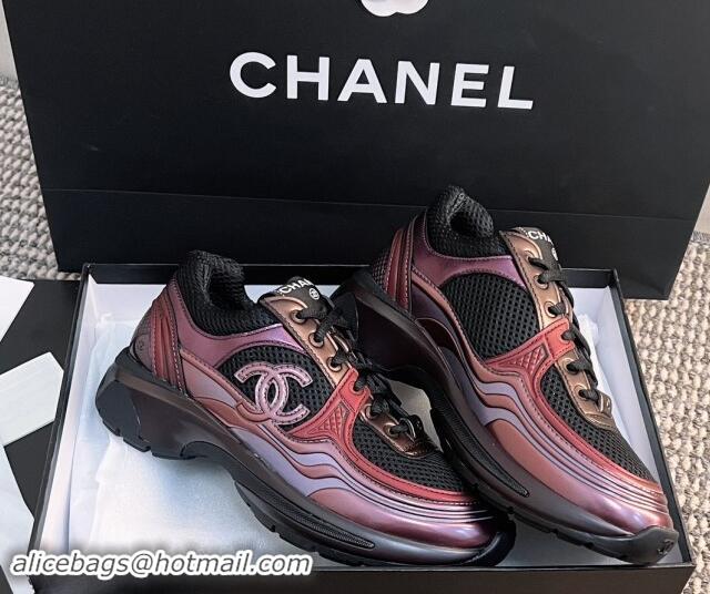 Pretty Style Chanel Mesh & Calfskin Sneakers G39792 Purple 120125