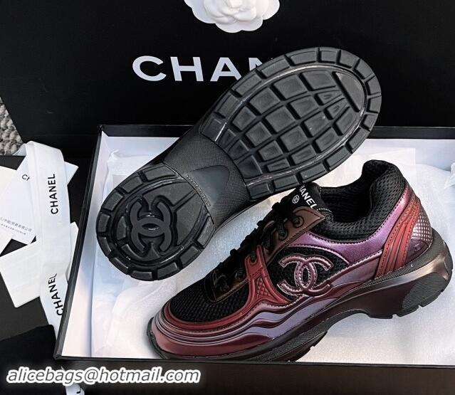 Pretty Style Chanel Mesh & Calfskin Sneakers G39792 Purple 120125