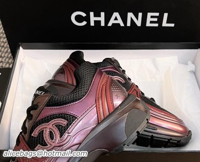 Pretty Style Chanel Mesh & Calfskin Sneakers G39792 Purple 120125