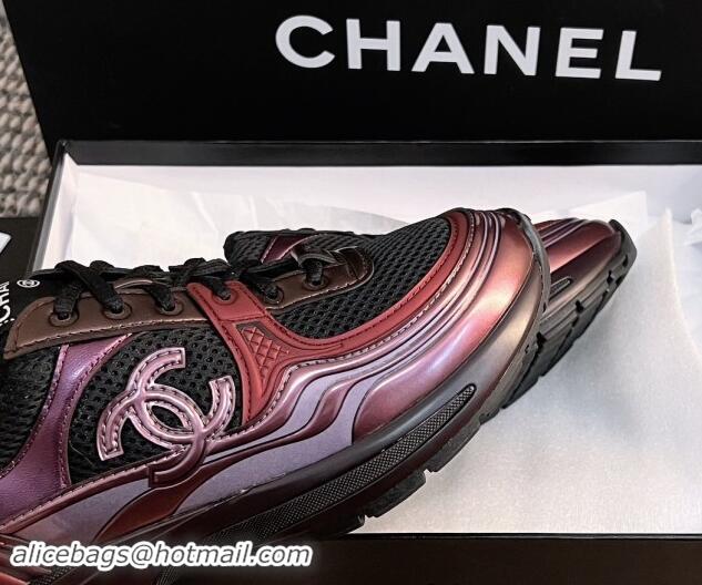 Pretty Style Chanel Mesh & Calfskin Sneakers G39792 Purple 120125