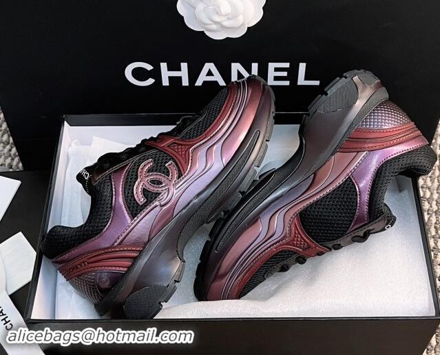 Pretty Style Chanel Mesh & Calfskin Sneakers G39792 Purple 120125