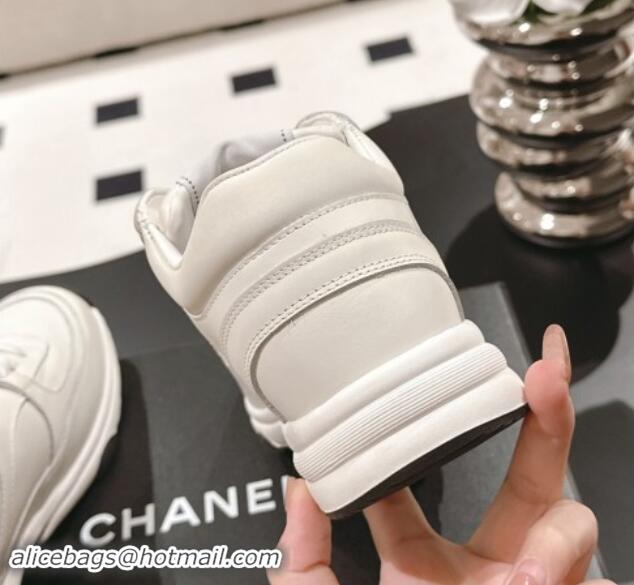 Grade Quality Chanel Calfskin Sneakers White Leather G46086 1120131