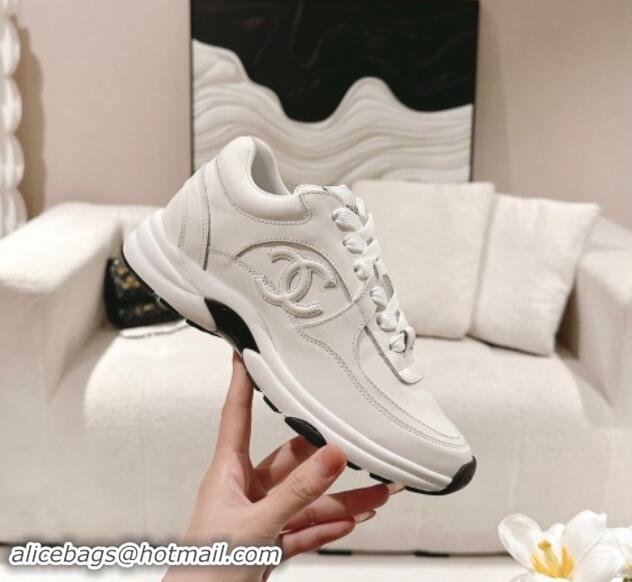 Grade Quality Chanel Calfskin Sneakers White Leather G46086 1120131