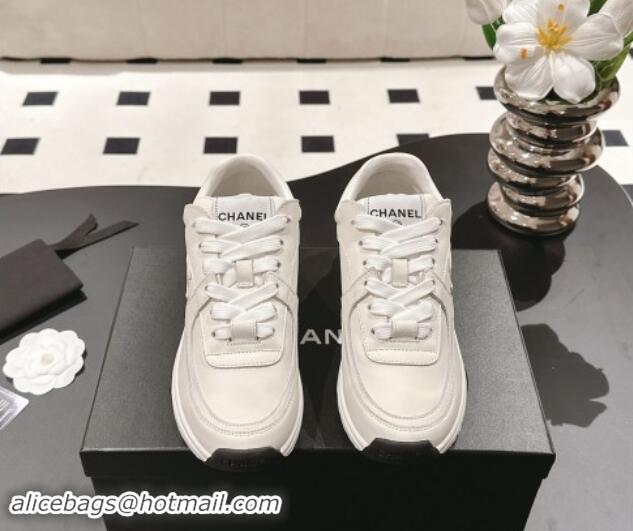 Grade Quality Chanel Calfskin Sneakers White Leather G46086 1120131