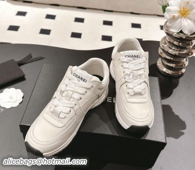 Grade Quality Chanel Calfskin Sneakers White Leather G46086 1120131