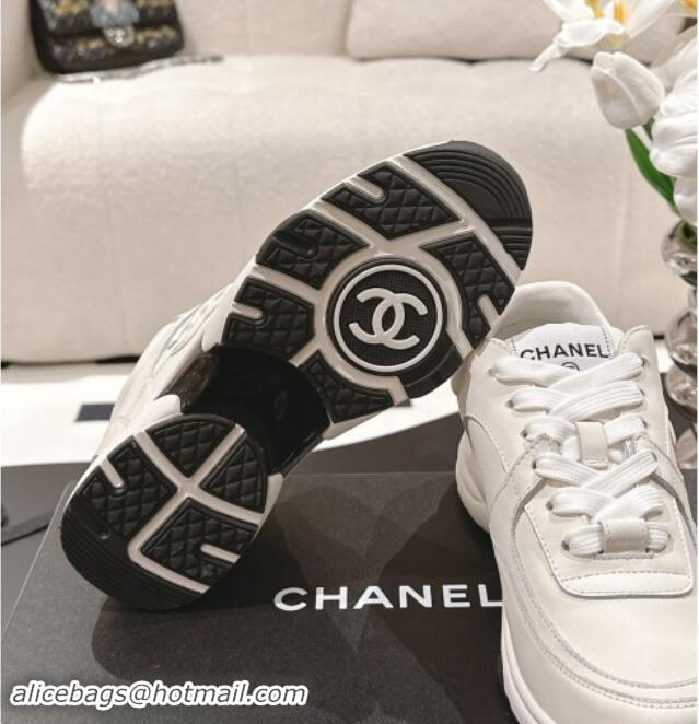 Grade Quality Chanel Calfskin Sneakers White Leather G46086 1120131