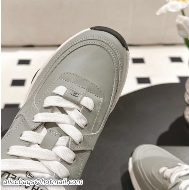 Luxury Chanel Calfskin Sneakers Grey 1120133