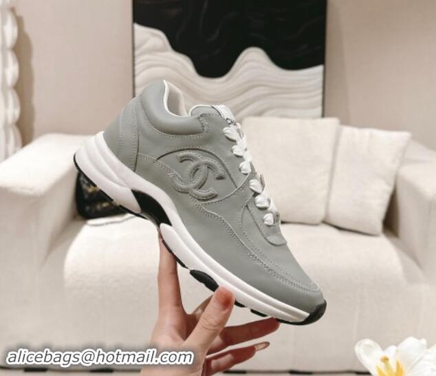 Luxury Chanel Calfskin Sneakers Grey 1120133