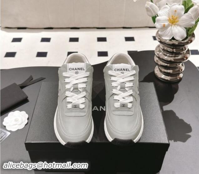 Luxury Chanel Calfskin Sneakers Grey 1120133