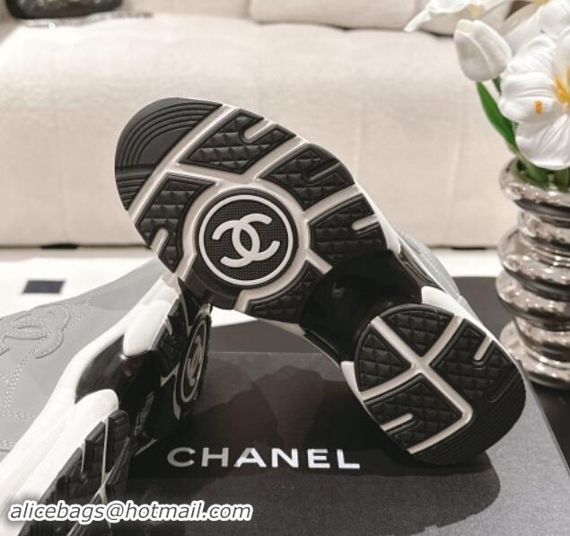 Luxury Chanel Calfskin Sneakers Grey 1120133