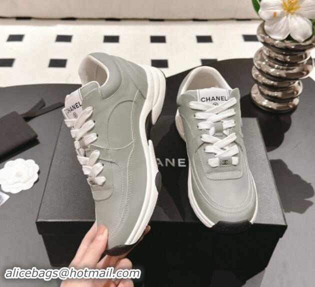 Luxury Chanel Calfskin Sneakers Grey 1120133