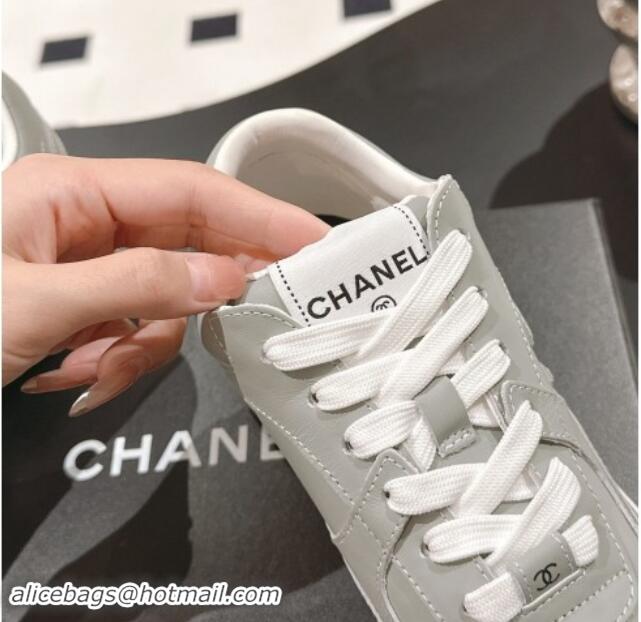 Luxury Chanel Calfskin Sneakers Grey 1120133