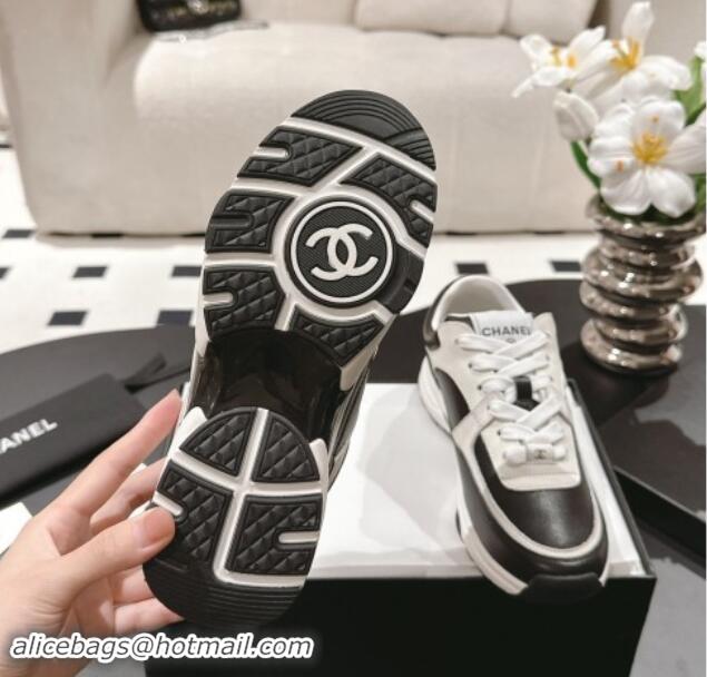 Hot Style Chanel Calfskin Sneakers White2/Black 1120134