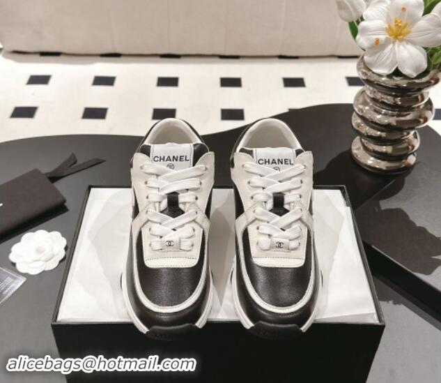 Hot Style Chanel Calfskin Sneakers White2/Black 1120134