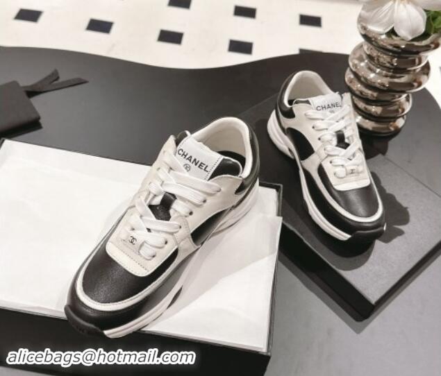 Hot Style Chanel Calfskin Sneakers White2/Black 1120134