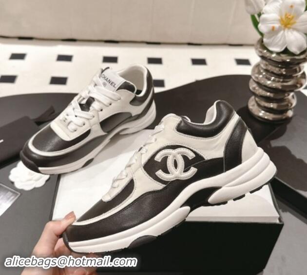 Hot Style Chanel Calfskin Sneakers White2/Black 1120134