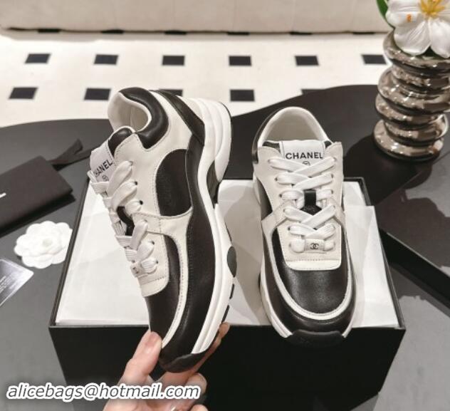 Hot Style Chanel Calfskin Sneakers White2/Black 1120134