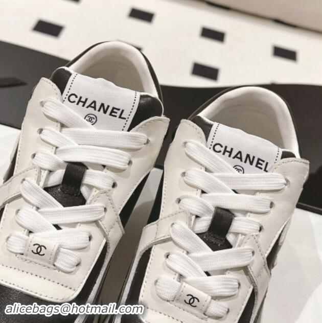 Hot Style Chanel Calfskin Sneakers White2/Black 1120134