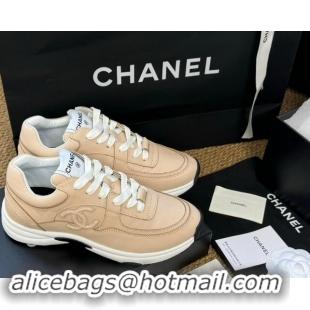 Sophisticated Chanel Calfskin Sneakers Beige 120135