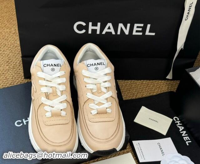 Sophisticated Chanel Calfskin Sneakers Beige 120135