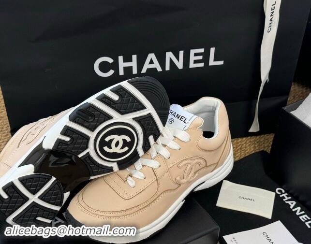 Sophisticated Chanel Calfskin Sneakers Beige 120135