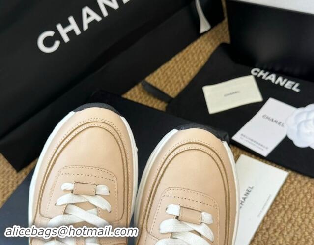 Sophisticated Chanel Calfskin Sneakers Beige 120135