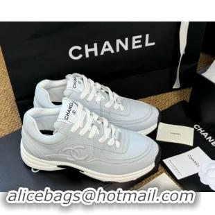 Cheap Price Chanel Calfskin Sneakers Pale Blue 1120136