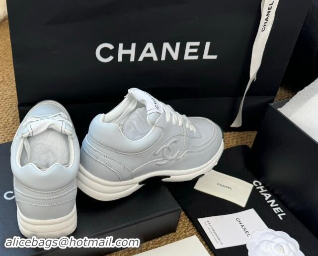 Cheap Price Chanel Calfskin Sneakers Pale Blue 1120136