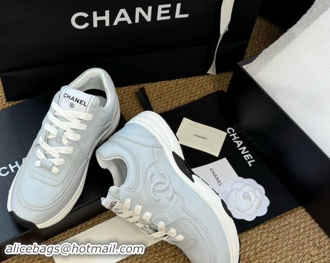 Cheap Price Chanel Calfskin Sneakers Pale Blue 1120136