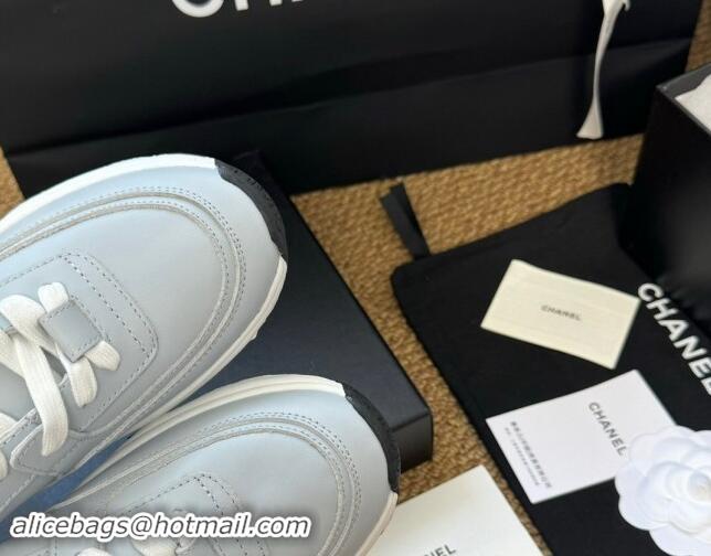 Cheap Price Chanel Calfskin Sneakers Pale Blue 1120136