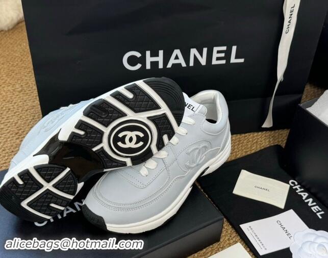 Cheap Price Chanel Calfskin Sneakers Pale Blue 1120136